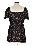 Suzanne Betro 100% Polyester Black Short Sleeve Blouse Size L - photo 2