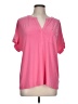 Anne Klein Pink Short Sleeve Blouse Size L - photo 1