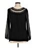 August Silk Black Long Sleeve Blouse Size M - photo 1