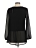 August Silk Black Long Sleeve Blouse Size M - photo 2