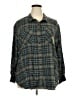 Torrid Plaid Teal Long Sleeve Button-Down Shirt Size 3X Plus (3) - photo 1