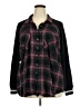 Torrid Plaid Black 3/4 Sleeve Button-Down Shirt Size 3X Plus (3) - photo 1