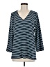 J.Jill Stripes Blue 3/4 Sleeve Top Size M (tall) - photo 1