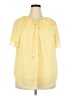 AGB 100% Polyester Yellow Short Sleeve Blouse Size 2X - photo 1
