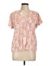 Caslon 100% Rayon Orange Short Sleeve Blouse Size L - photo 1