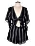 Audrey 3+1 100% Rayon Stripes Black Romper Size L - photo 1