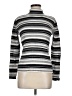 Relativity 100% Cotton Stripes Silver Turtleneck Sweater Size M - photo 1