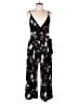 Kaileigh 100% Polyester Floral Black Jumpsuit Size L - photo 1