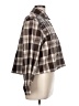 Maje Plaid Brown Long Sleeve Button-Down Shirt Size Lg (3) - photo 4