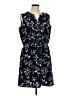 Nicole Miller 100% Polyester Floral Blue Casual Dress Size L - photo 1