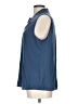 Calvin Klein Blue Sleeveless Button-Down Shirt Size L - photo 5
