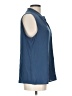 Calvin Klein Blue Sleeveless Button-Down Shirt Size L - photo 4