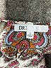 DR2 100% Polyester Paisley Ivory Brown Short Sleeve Blouse Size L - photo 7