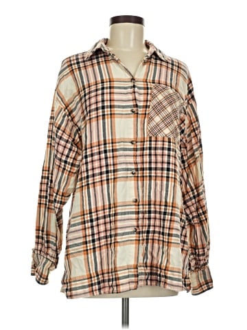 Topshop Long Sleeve Button-Down Shirt (view 1)