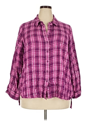 Lane Bryant 3/4 Sleeve Button-Down Shirt (view 1)