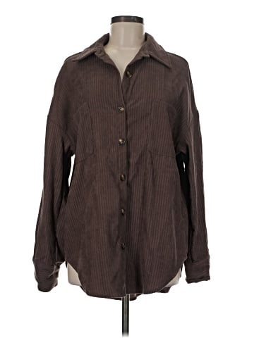 Shein Long Sleeve Button-Down Shirt (view 1)