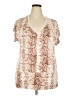 Bar III Tan Short Sleeve Blouse Size XXL - photo 1