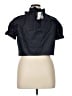 August Silk Black Short Sleeve Blouse Size 14 - photo 2