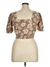 Roxy 100% Viscose Brown Short Sleeve Blouse Size XL - photo 2