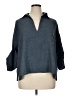 Max Studio 100% Polyester Solid Blue 3/4 Sleeve Blouse Size 1X - photo 1