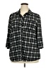 Indigo Rose Plaid Black 3/4 Sleeve Blouse Size 2X - photo 1