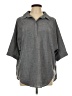 Le Lis Gray 3/4 Sleeve Button-Down Shirt Size L - photo 1