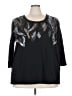 Roaman's Black 3/4 Sleeve Top Size 26 (2X) - photo 1