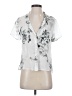 Cloth & Stone 100% Rayon Floral Silver Short Sleeve Blouse Size XS - photo 1