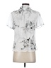 Cloth & Stone 100% Rayon Floral Silver Short Sleeve Blouse Size XS - photo 2