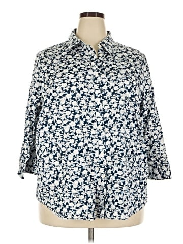 Chaps 3/4 Sleeve Button-Down Shirt (view 1)