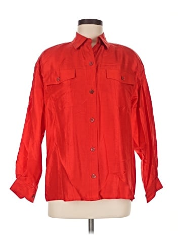 Per Se Long Sleeve Silk Top (view 1)