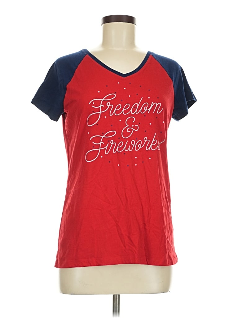 Pre-owned St. John's Bay Short Sleeve T-shirt In Red