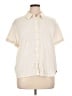 Peace Love World Solid Ivory Short Sleeve Button-Down Shirt Size XL - photo 1