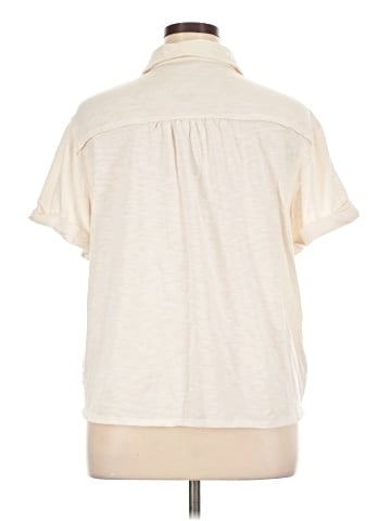 Peace Love World Short Sleeve Button-Down Shirt (view 2)