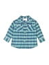 Crewcuts 100% Cotton Plaid Teal Long Sleeve Button-Down Shirt Size 2 - photo 1