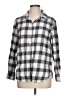 H&M 100% Cotton Plaid Silver Long Sleeve Button-Down Shirt Size L - photo 1