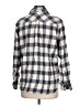H&M 100% Cotton Plaid Silver Long Sleeve Button-Down Shirt Size L - photo 2