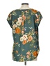 Fun2Fun Floral Teal Short Sleeve Blouse Size L - photo 2