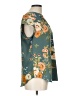Fun2Fun Floral Teal Short Sleeve Blouse Size L - photo 4