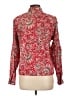 Chaps 100% Cotton Paisley Red Long Sleeve Blouse Size L - photo 2