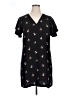 Ann Taylor 100% Polyester Print Black Casual Dress Size 14 - photo 1
