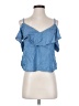 Shyanne 100% Lyocell Blue Short Sleeve Top Size S - photo 1