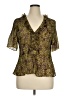 Sunny Leigh 100% Polyester Brown Short Sleeve Blouse Size XL - photo 1