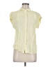 Ann Taylor LOFT Stripes Yellow Short Sleeve Blouse Size M - photo 1