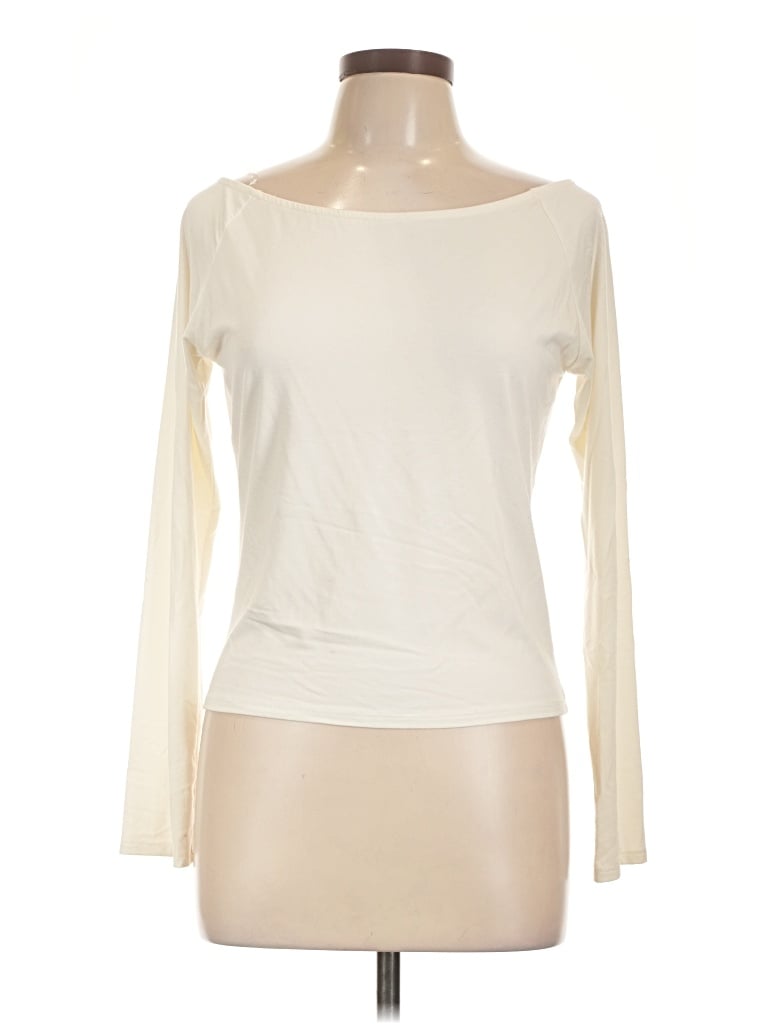 Pre-owned Amadi Long Sleeve Top Ivory Boatneck Tops
