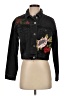 Haute Monde Floral Black Denim Jacket Size S - photo 1