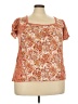 Absolutely Famous 100% Polyester Orange Short Sleeve Blouse Size 2X - photo 1