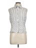 Etcetera Stripes Silver Sleeveless Button-Down Shirt Size 10 - photo 1