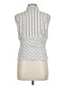 Etcetera Stripes Silver Sleeveless Button-Down Shirt Size 10 - photo 2