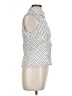 Etcetera Stripes Silver Sleeveless Button-Down Shirt Size 10 - photo 4